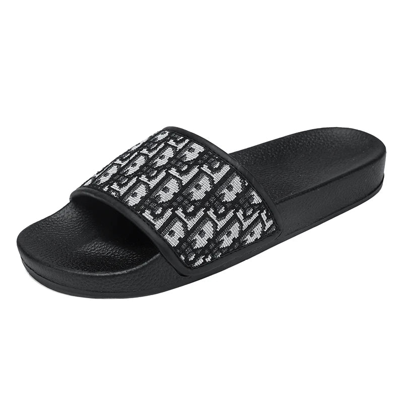 Men's Home Slippers Lightweight Summer New Style Flat and Worn Casual Retro Patterned Anti-slip Quick-drying Sandals