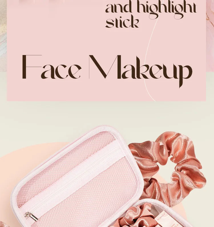 Makeup Kit With Organize Case Lipstick Contour Highlight Liquid Eyeshadow Lip Mud Eyebrow Pencil Mascara Women Cosmetics Set