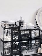 Transparent Cosmetic Storage Box Desktop High-End Dustproof Cover Carents eup Skincare Lipsti Organizer Box