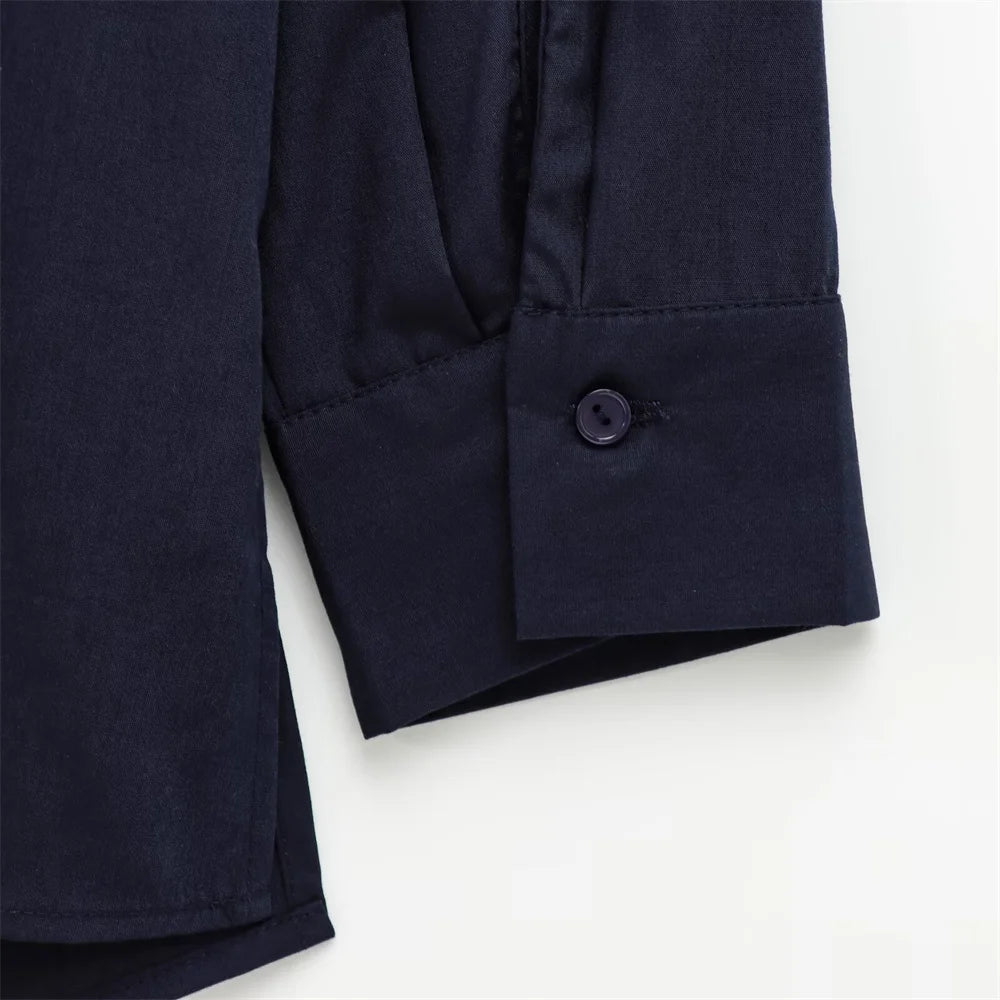 Women's Knot Lace up Double breasted Shirt Spring/Summer New Collection: Irregular Collar Slim Fit Top