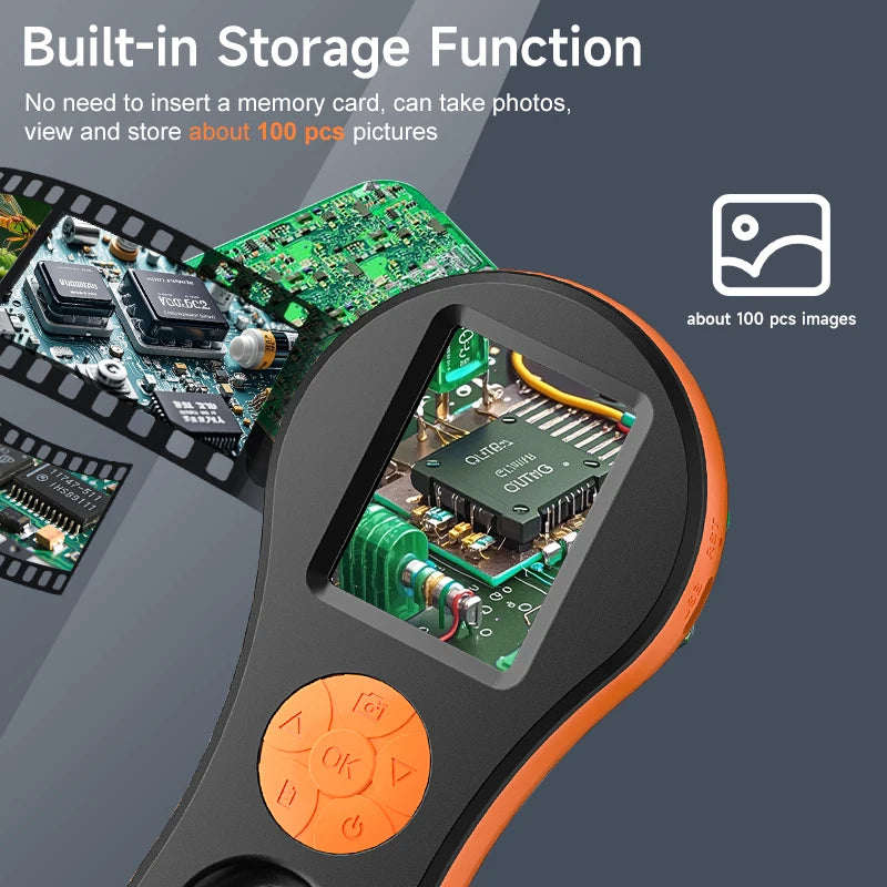 2.0'' IPS Digital Magnifier HD 1080P 500X Portable Microscope Handheld Mignifying Glass for Electronics Repair Check Jewelry