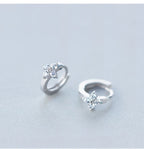 Modian Dazzling Hoop Earrings For Women Flower Cubic Zirconia Round Hoops Ear Fashion 925 Sterling Silver Fashion Jewelry Bijoux