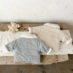 Winter Baby Girl Clothing  Plaid Coat Warm Fleece Lined Cartoon Bear Embroidery Children Cotton Padded Jacket