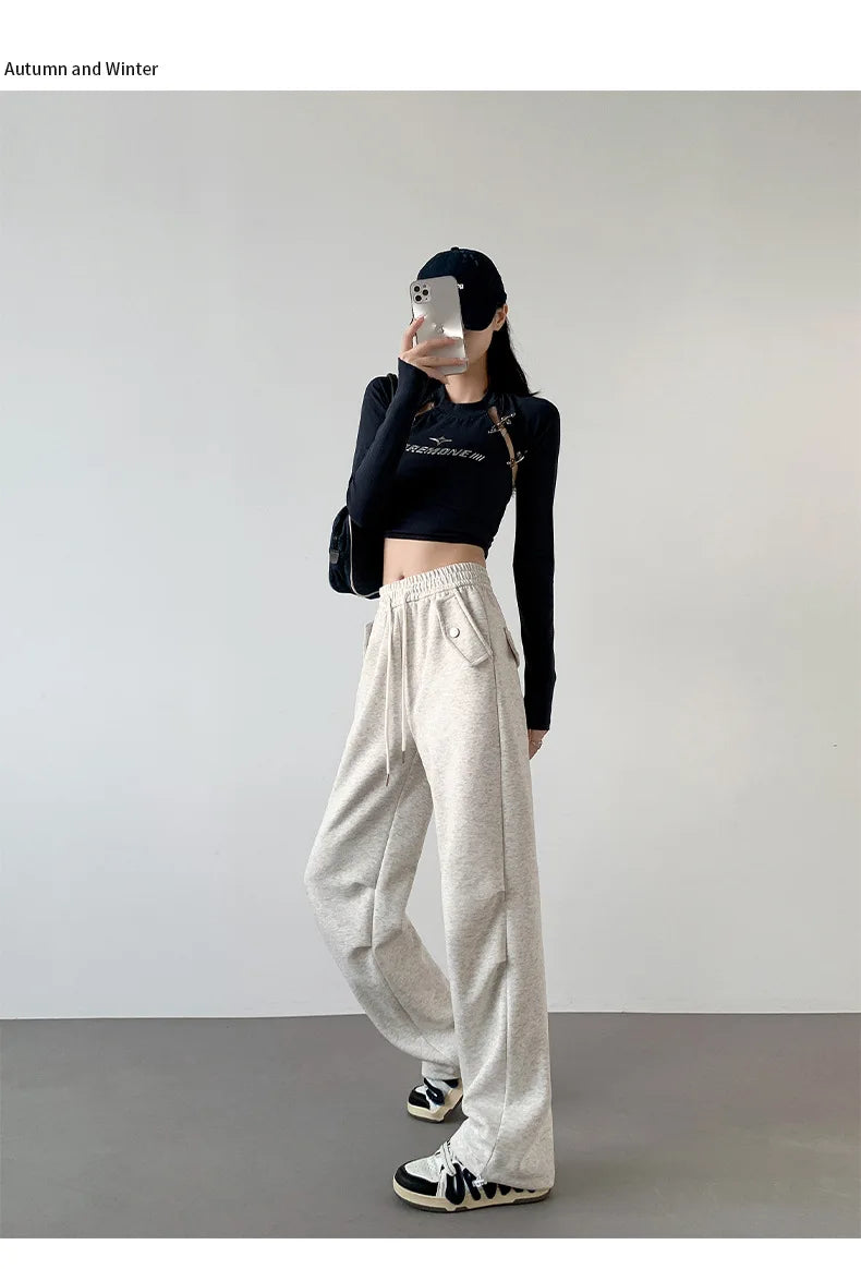 pants for women in autumn 2025 new loose fitting straight tube casual high waist wide leg pants women y2k streetwear Cargo pants