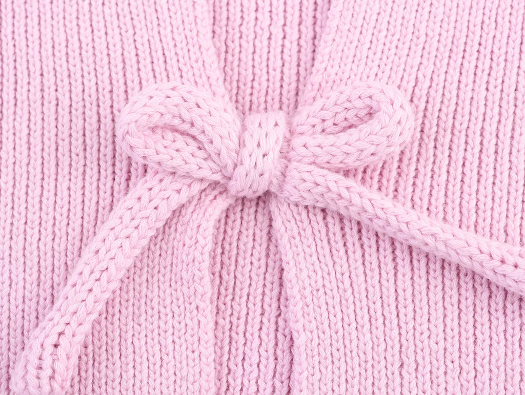 Women Bow Tie Coat Casual Knitted Cardigan Femmes Short Sleeve Women's Clothing Knitwear Outerwears 2142007