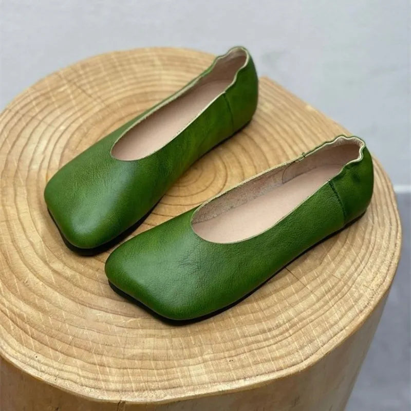 Women Flats 2024 New Spring Autumn Fashion Casual Solid Color Loafers Shoes Square Toe Lolita Shoes Sneakers Zapatillas De Mujer