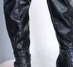 Pants for Women High Waist PU Leather Harem Woman Trousers Aesthetic One Size Classic Autumn Trends 2025 90s Outfits Clothing G