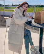 2024 New Winter Autumn Women Jacket White Duck Down Hoodies Puffer Jackets Long Coats Warm Windproof Black White Coats Outwear