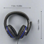 7260 Wired Headphones with Microphone，Suitable for work meetings、Study Recording、Entertainment Games，Compatible：PS4/PS5/Xbox One