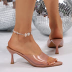 Sexy High Heels Women Slippers Designer Heeled Sandals Woman Shoes Summer 2025 Brand Home Slides Elegant Flip Flops Sandalias