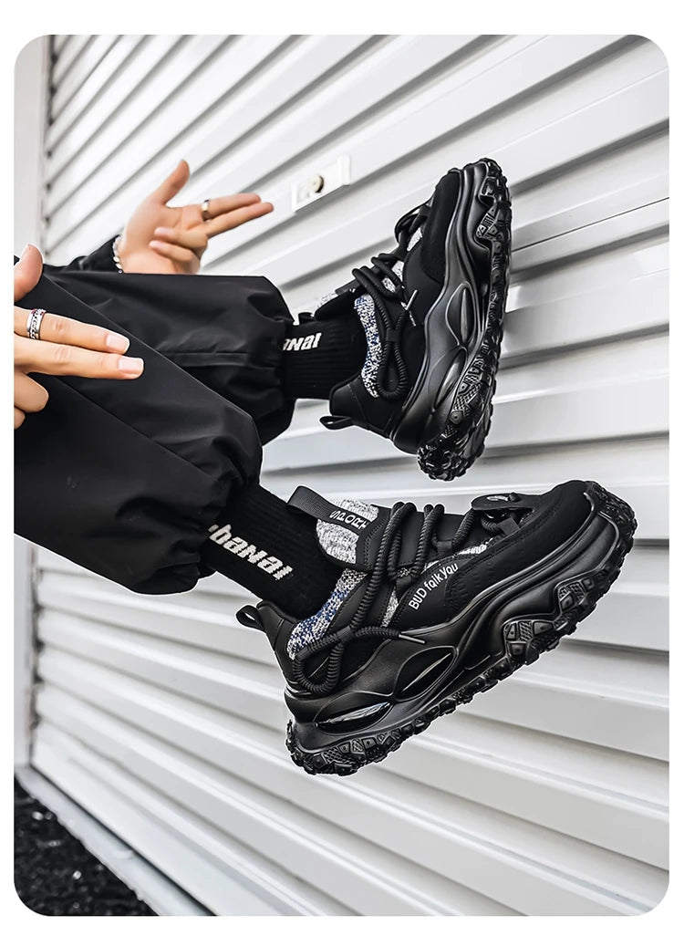 Men's Shoes 2025 Thick Sole Height Increasing New Breathable Trend Fashionable and Versatile Casual Sports Comfortable Trend