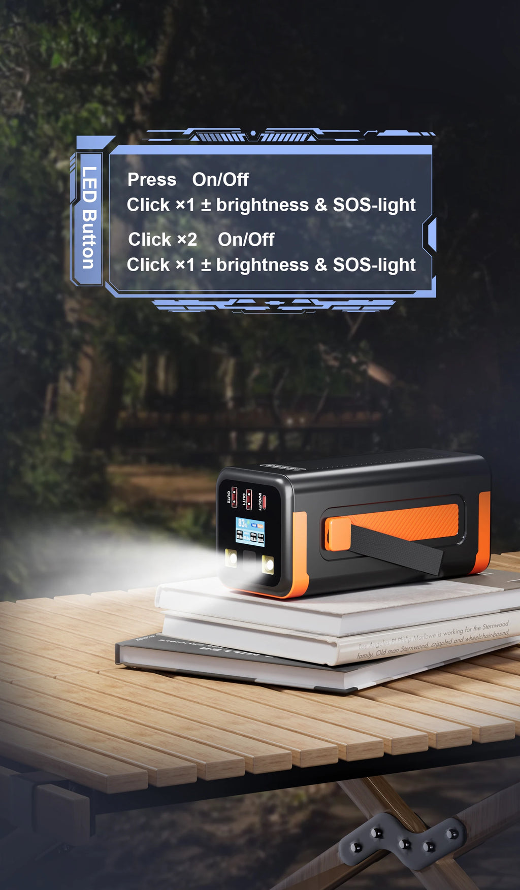 Power Bank 50000mAh 100W PD PPS Super Fast Charging Portable Spare Battery Type-C Retractable Cable Powerbank For Phone Laptop