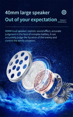 Large Earmuffs Headphones Bluetooth Earphones Wireless Headsets Bass Headset Noise Cancelling With Mic Helmet Support TF-card