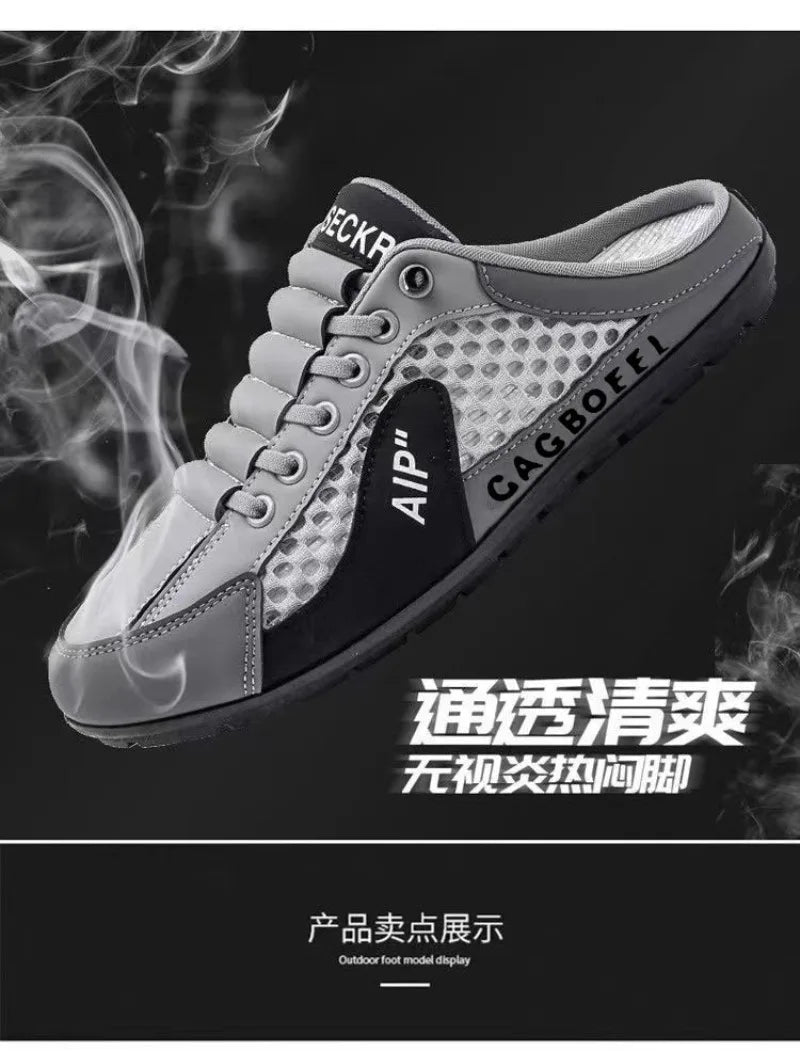 Summer Men's Half Slippers Trendy New Casual Shoe Light Walking Flats for Men Non Slip Sneaker Hot Sale Man Shoes Zapatos Hombre
