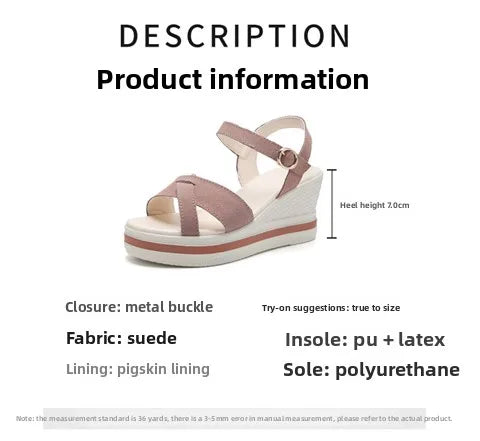 Women's Sandals Mix Color Wedges Heels Sandals Summer 2025 Shoes Woman Heeled Sandals Platform Summer Shoes Women Block Footwear