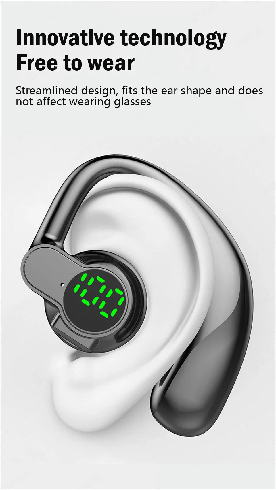 Wireless Bluetooth Headphones Full Open Headset Air Conduction Ear Hook Earphones Handsfree Noise Canceling Audifonos Sports