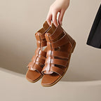 Women's Sandals Summer Elegant Casual Low Heels Flats Gladiator White Fish Toe with Best Selling Woman Shoes