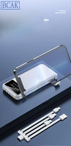 New Style BCAK power bank 20000mAh self-contained cable fast charging mini mobile phone gift mobile power supply