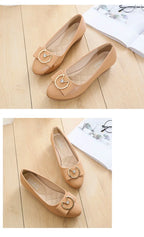 Flats Shoes Woman Foable Ballets Metal Buckle Bow Flats Lady Fall Shoes Girl Ballerina Dress Moccasin Rhinestone scintillation