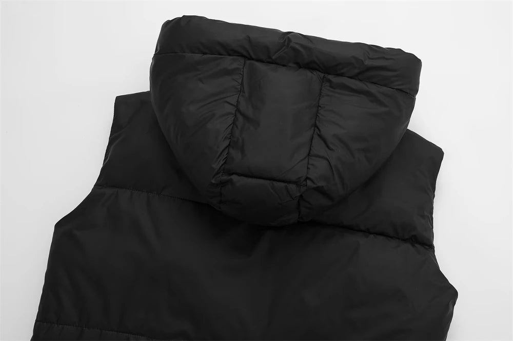 Women's Winter Coat 2025 New Fashion Autumn Hooded Cotton Vest Jacket for Women Casual Chic Ladies Clothes