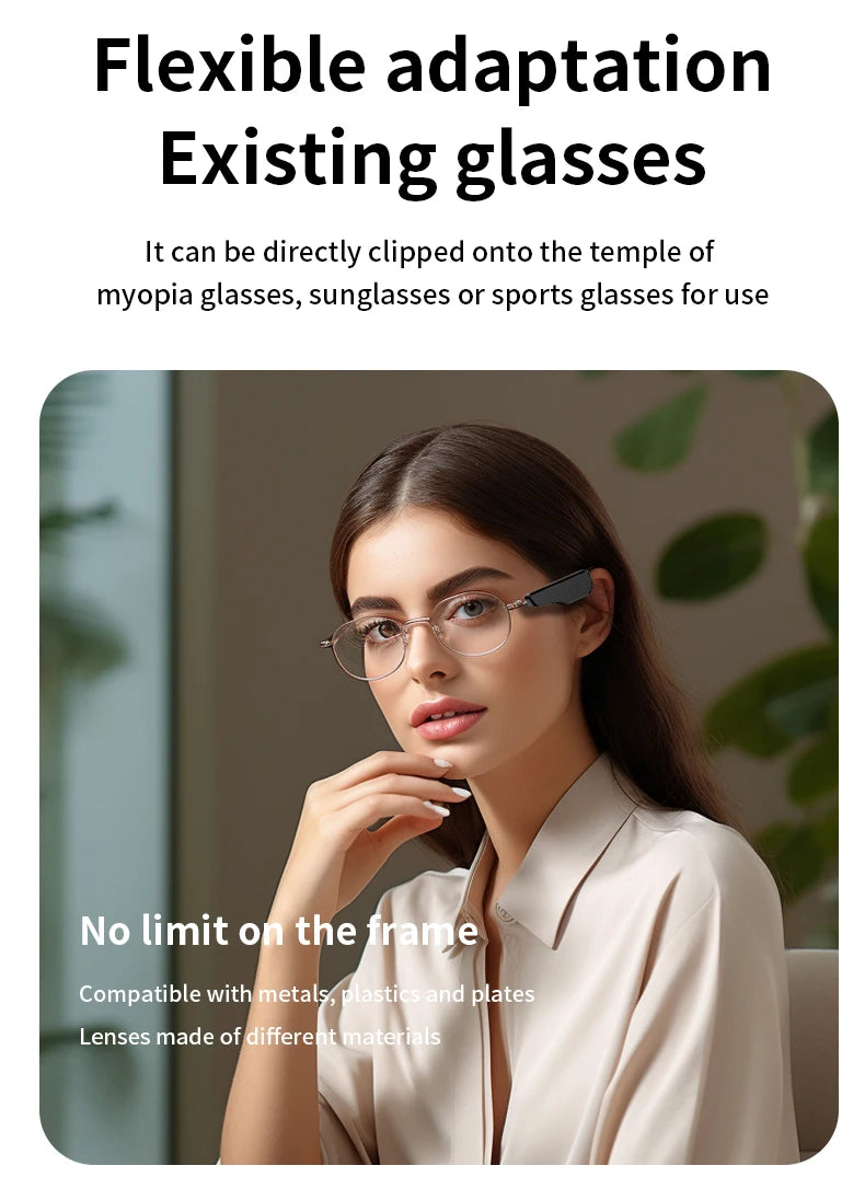 External Earphones For Your Glasses Wireless 5.3 HIFI Music Headphone Control Noise Portable Wireless Headsets Long Battery Life