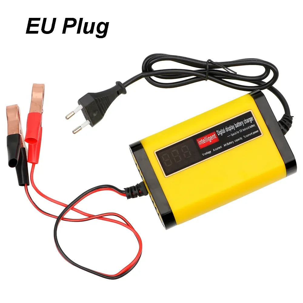 Full Automatic Car Battery Charger Digital LCD Display 2A Fast Charging 3 Stages Lead Acid AGM GEL Battery-chargers