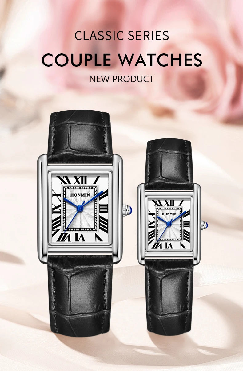 Couple's Watches for Men Women Fashion Casual Leather Simple Dial Waterproof Quartz Wristwatches Lovers Watch Gift Drop Shipping