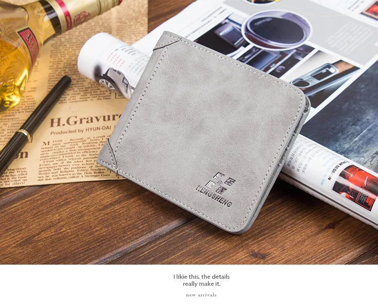 Men's Wallets European and American Retro Wallets Thin Fashion Casual Nubuck Leather Horizontal and Vertical Men's Wallets