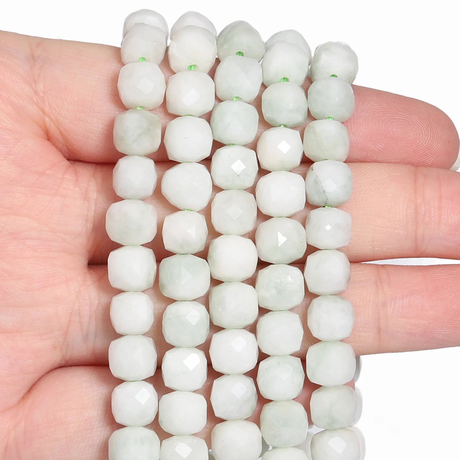 7-8mm Faceted Cube Beads Tourmaline Picture Jasper Agate Turquoise Amethyst Stone Beads for Jewelry Making Diy Accessories