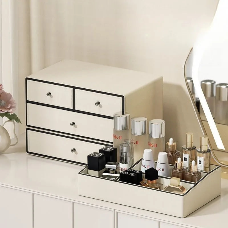 Makeup Box Desktop Large Capacity Skin Care Product Shelf Dustproof Perfume Storage Organizer Removable Cosmetics Storage Box