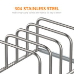 Kitchen Cabinet Organizer, Steel Cookware Holder, Divided Holder with 5 Slots for Skillets Baking Tray and Chopping Board Rack -