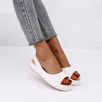 Women's Sandals Woman Peep Toe Sandals Female Elegant Flat Shoes 2024  Ballet Flats Plus Size 42 43 Shoes Woman Orange White