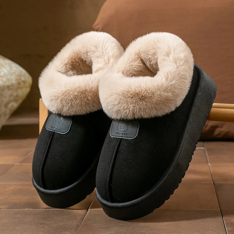 Winter Women Short Plush Warm Snow Boots Casual Shoes  New Suede Fur Chelsea Ankle Boots Flats Platform Ladies Shoes Botas