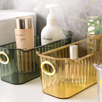 2 Pcs Cosmetics Box Desktop Storage Drawer Stackable Storage Box with Handle Makeup Organizers Basket Poatable Sundries  Rack