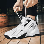 Mens Comfortable Basketball Shoes Outdoor Casual High Top Footwear Fashion Trend Leather Sneaker Oversized 39- 50 Wear Resistant