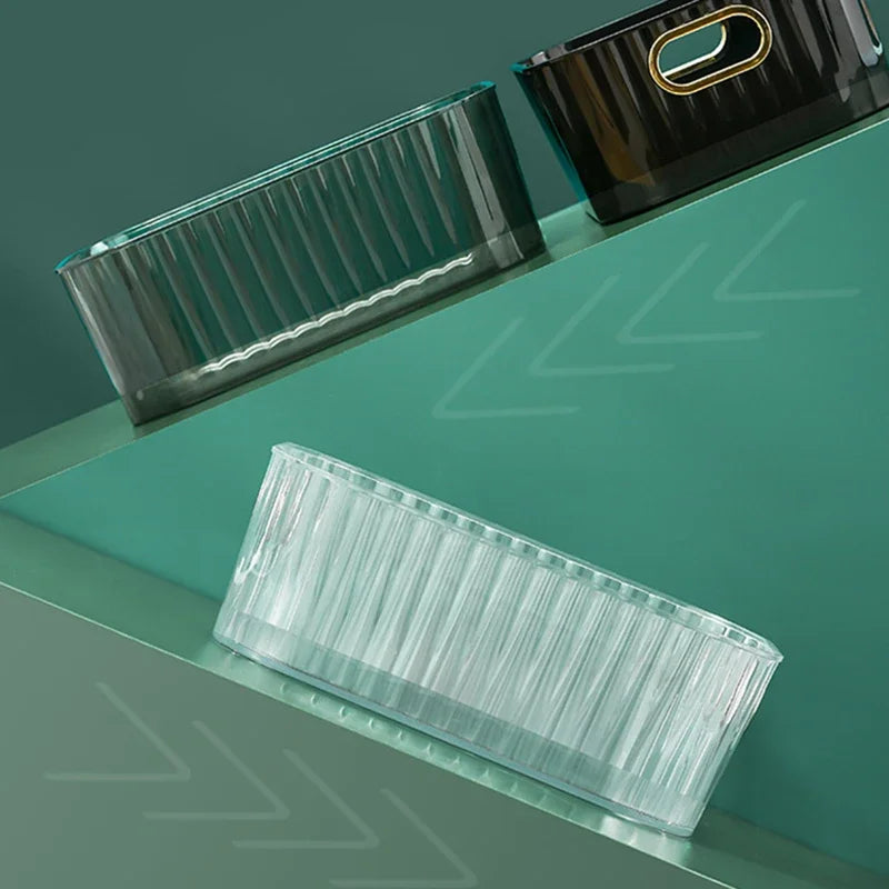 2 Pcs Cosmetics Box Desktop Storage Drawer Stackable Storage Box with Handle Makeup Organizers Basket Poatable Sundries  Rack