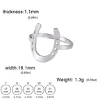 Unift Horseshoes Rings for Women Cowboy Cowgirl Stainless Steel Finger Ring Trendy Fashion Equestrian Horse Lover Jewelry Gift