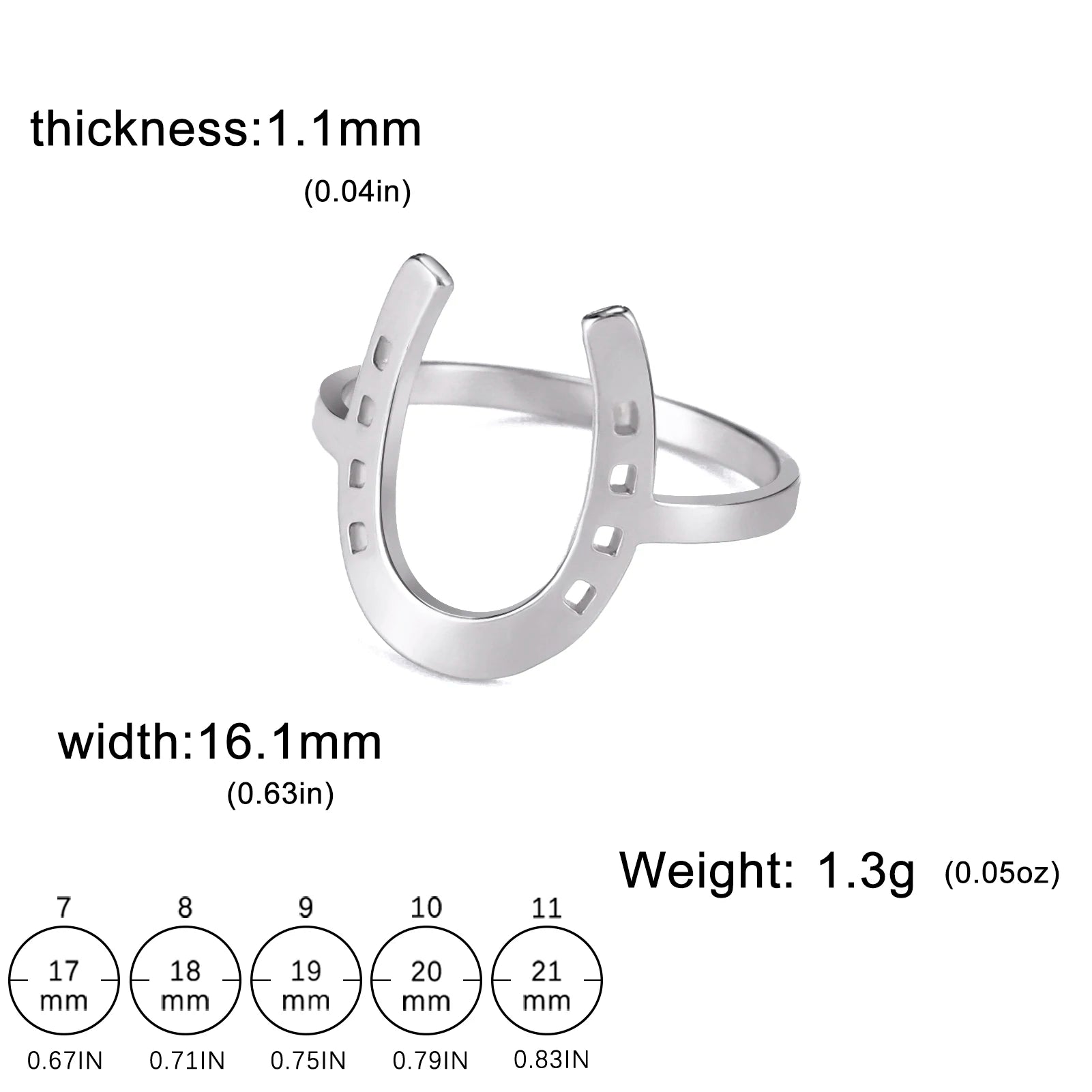 Unift Horseshoes Rings for Women Cowboy Cowgirl Stainless Steel Finger Ring Trendy Fashion Equestrian Horse Lover Jewelry Gift
