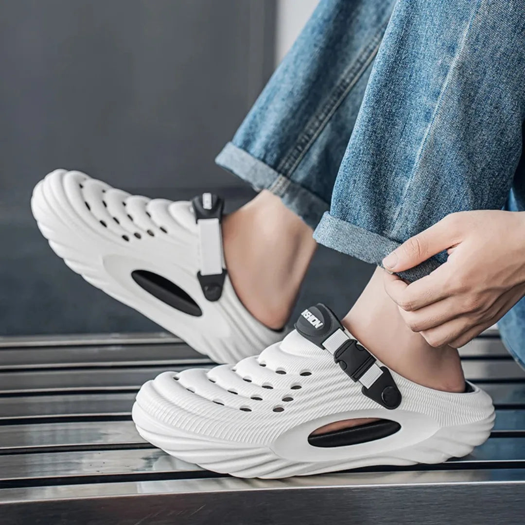 New Men Massage Slippers Slides Indoor Outdoor Sandals Beach Casual Shoes Comfortable Sole Men's Slippers