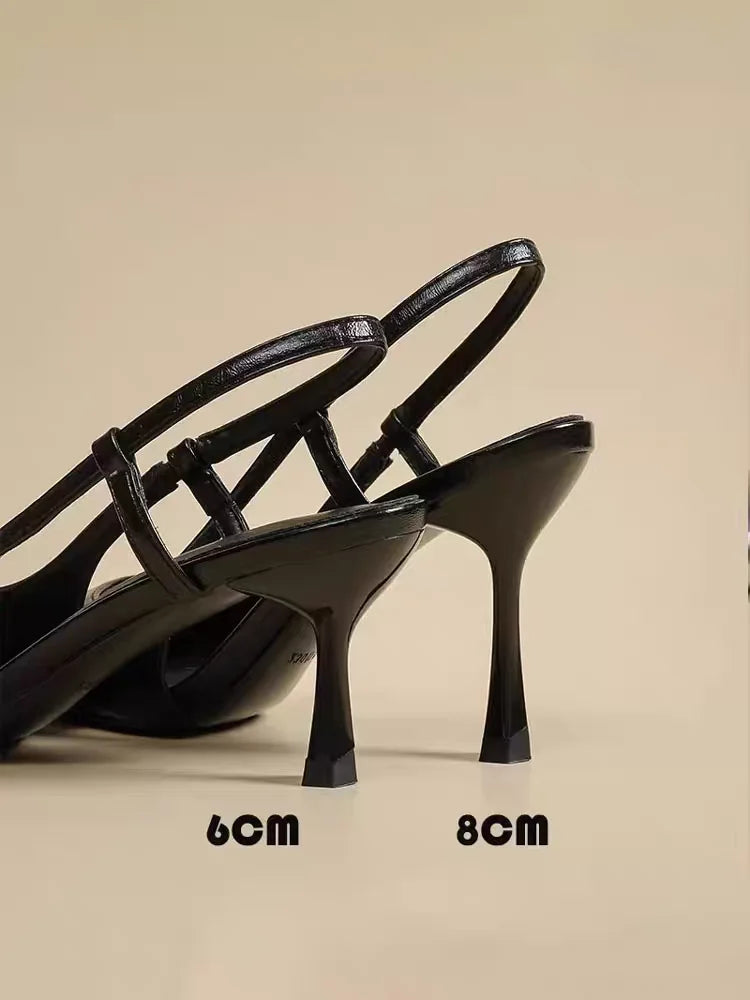 Women High Heels Sandals Pointed Toe Shoes Sexy Slingback Woman Slippers Summer 2025 Trend Designer Dress Pumps Sandalias Mujer