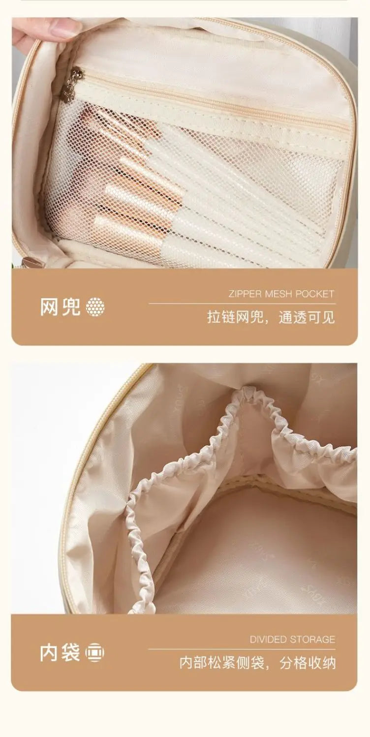 New Cosmetics Organizer Vertical Large-capacity Cosmetic Bag Deep Portable Handheld Waterproof Out Wash Storage Bag