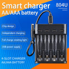 Battery Charger 4 Slot Intelligent Fast Charge With LED Indicator For 1.2V NiMH NiCd AAA/AA Rechargeable Batteries USB Charger