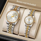 2PCS/Set Couple Watches Luxury Men Business Watch Women Calendar Quartz Wristwatch Reloj Hombre Mujer（Without Box）