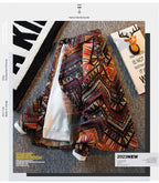 Men's high-density woven shirt men's high-end retro ethnic style long sleeved shirt trendy clothing jacket men clothing shirt