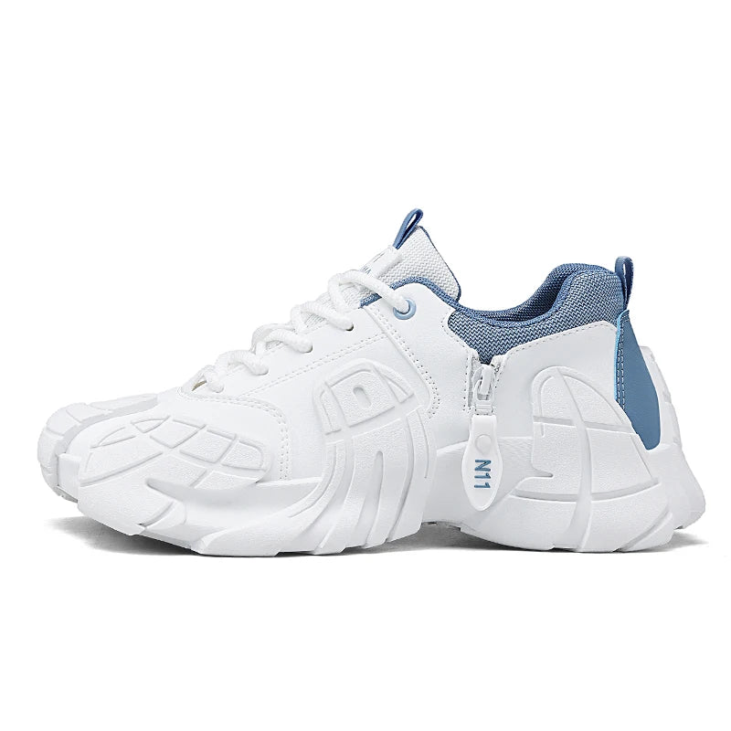 Men's Shoes 2025 Spring New Large-size Outdoor Casual Sneakers Men Thick-soled Trendy Shoes Shock-absorbing Anti-slip