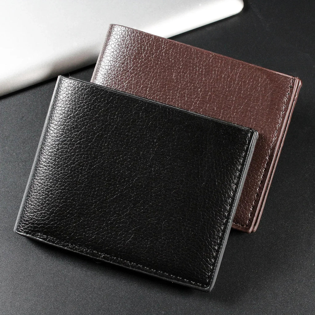 Men's Wallet Genuine Leather Men Wallets Premium Product Real Cowhide Wallets for Man Short Black Walet Portefeuille Homme