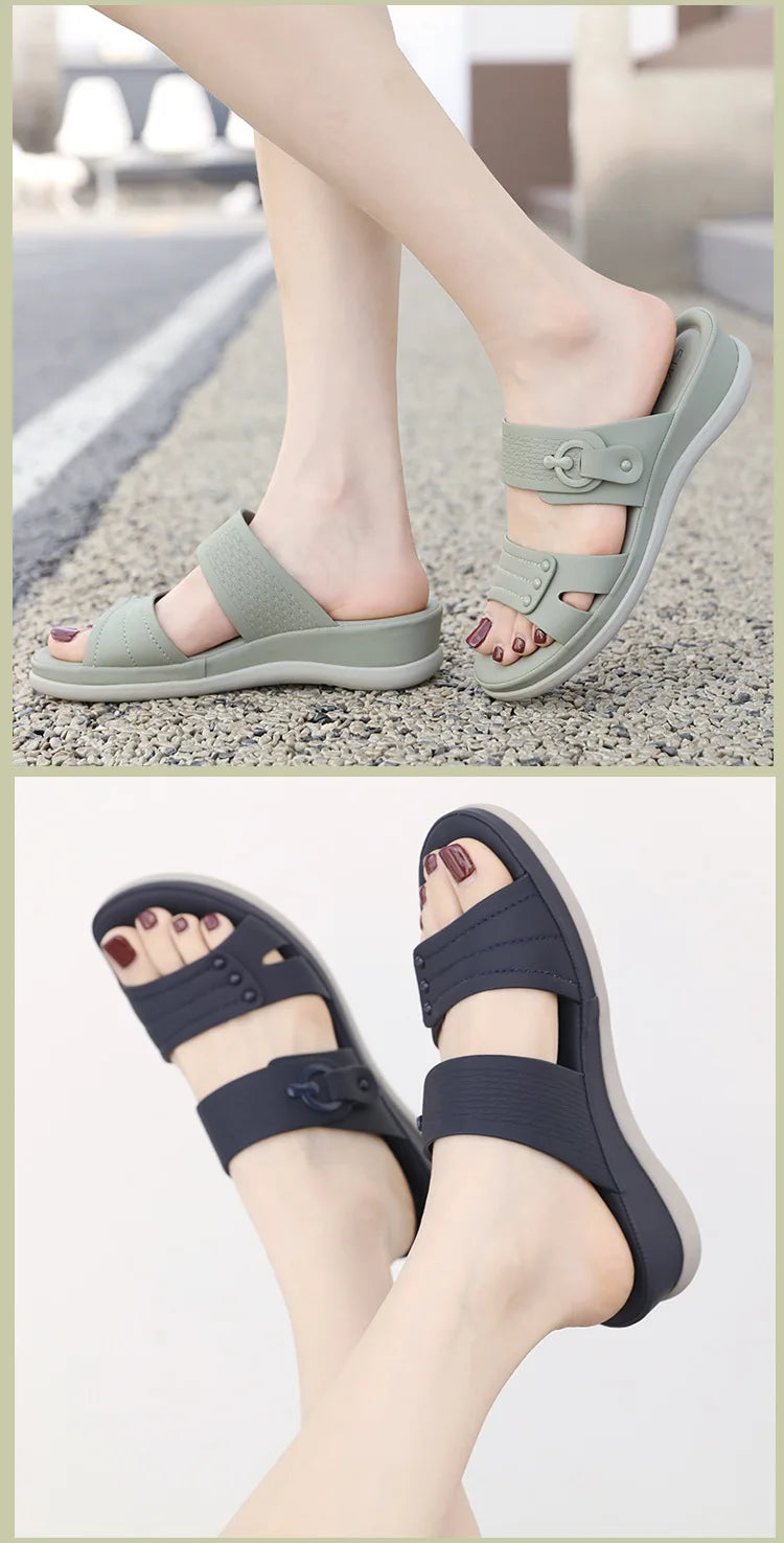 Female Shoes Slippers Soft Big Size Low Platform Summer Clogs Woman Luxury Slides Comfort Beach Designer Scandals Casual