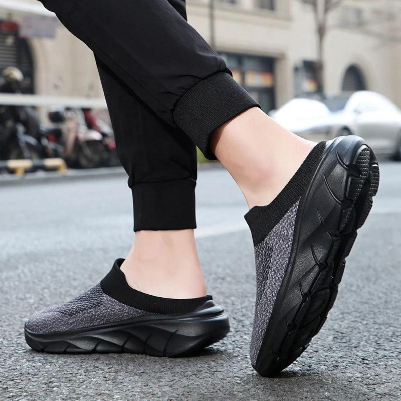 2025 Men Slippers Summer Breathable Home Indoor Slippers Men Thick Bottom Slides Fashion Couple Walking Shoes Chanclas Hombre