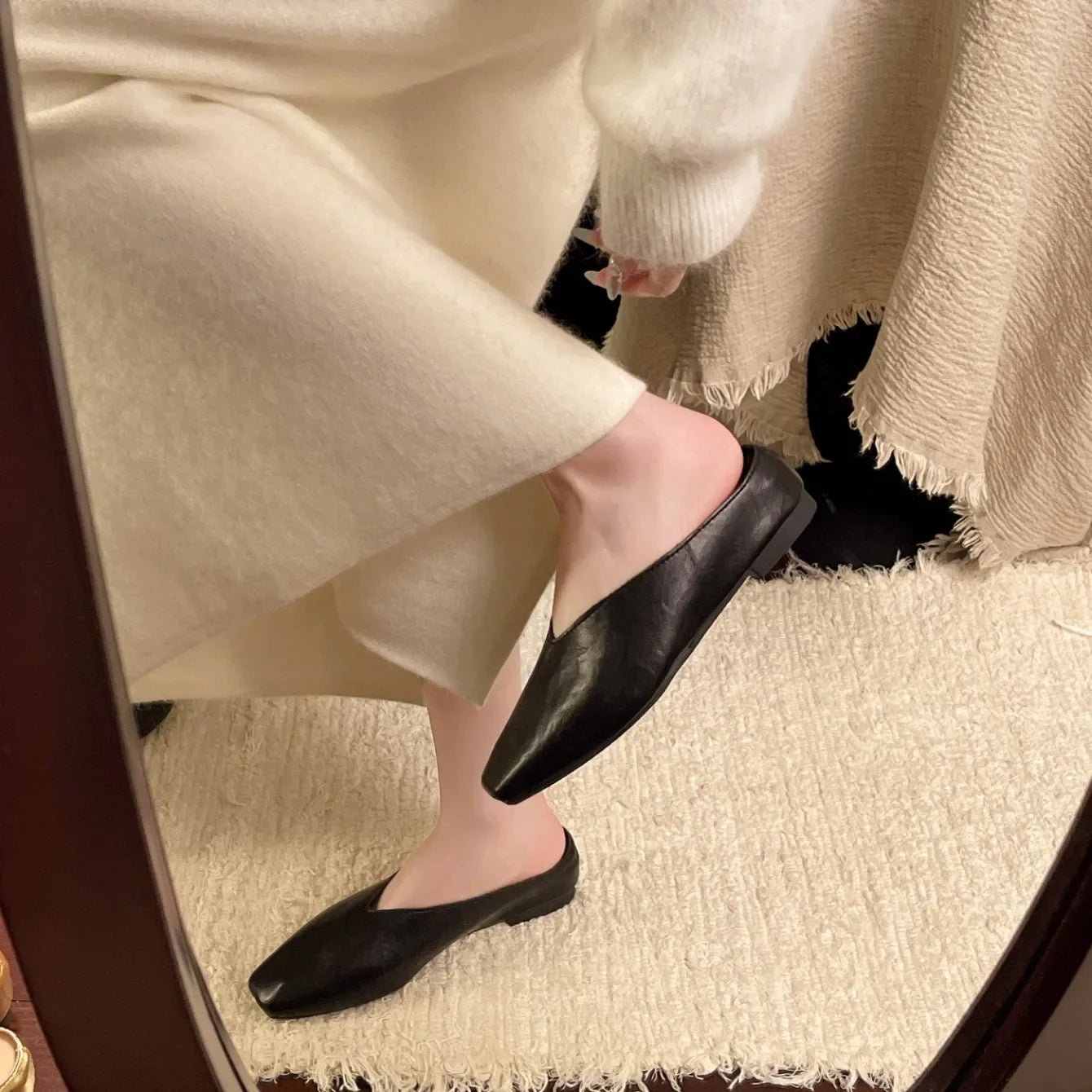 Women Slippers 2025 New Square Toe Elegant Sandals Women Summer Luxury Designer Shoes Comfortable Slip on Slippers Slides Women