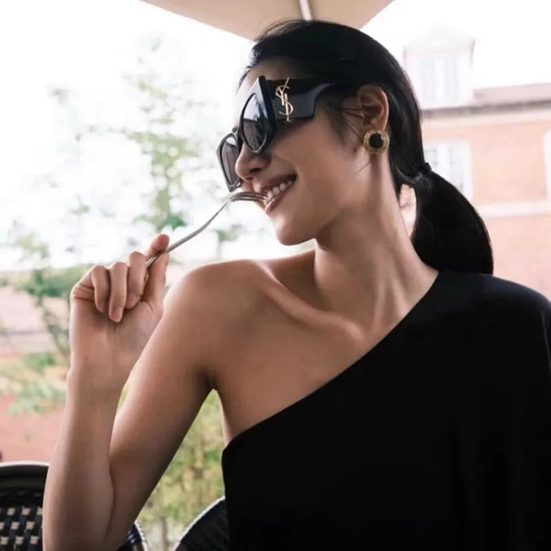 2025 Summer New Women's Sunglasses With Large Face And Slimming Sunscreen And Uv Protection Uv400 Sunshade Sunglasses